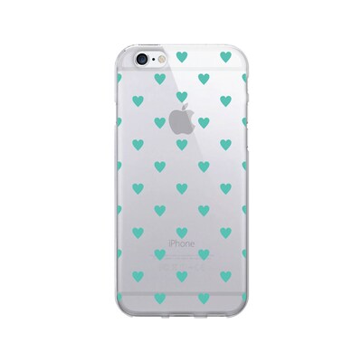OTM  Prints Clear Phone Case, Dotty Turquiose Hearts, iPhone 7/7S (OP-IP7V1CG-CLS-08)