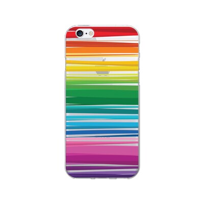 OTM  Prints Clear Phone Case, Rainbow Stripes, iPhone 7/7S (OP-IP7V1CG-CLS-13)