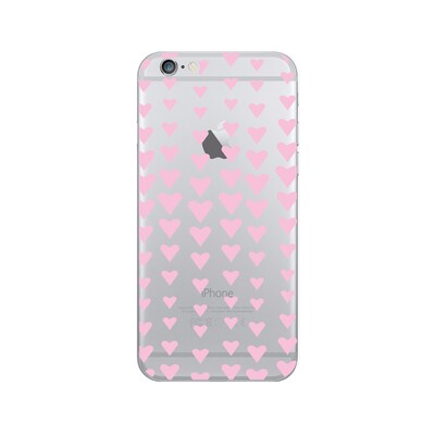 OTM Prints Clear Phone Case, Falling Hearts Pink, iPhone 7/7S (OP-IP7V1CG-CLS-43)