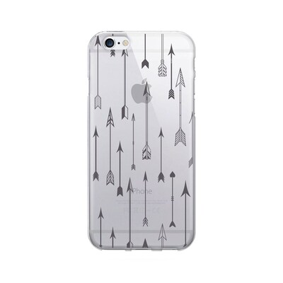 OTM  Prints Clear Phone Case,  Flying Grey Arrows, iPhone 7/7S (OP-IP7V1CG-HIP-16)