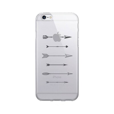 OTM  Prints Clear Phone Case, Shooting Grey Arrows, iPhone 7/7S (OP-IP7V1CG-HIP-19)