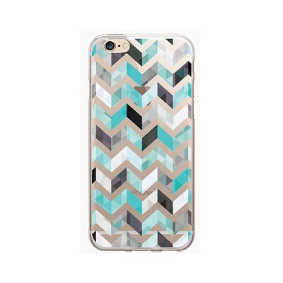 OTM  Prints Clear Phone Case, Ziggy Aqua, iPhone 7/7S (OP-IP7V1CG-ZGY-01)