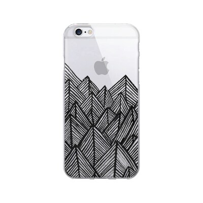 OTM  Prints Clear Phone Case, Jagged Rocks Ebony, iPhone 7/7S (OP-IP7V1CG-A01-17)
