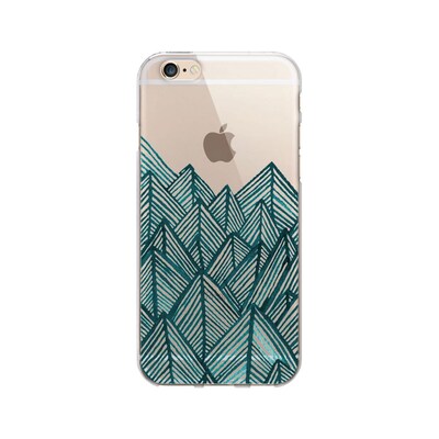 OTM  Prints Clear Phone Case, Jagged Rocks Teal, iPhone 7/7S (OP-IP7V1CG-A01-18)