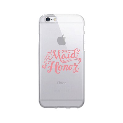 OTM  Prints Clear Phone Case, Maid of Honor Pink, iPhone 7/7S (OP-IP7V1CG-A02-27)
