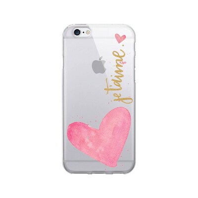 OTM  Prints Clear Phone Case, Je Taime Rose, iPhone 7/7S (OP-IP7V1CG-A-19)