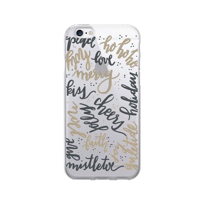 OTM  Prints Clear Phone Case, Holiday Wishes Gold, iPhone 7/7S (OP-IP7V1CG-A-25)