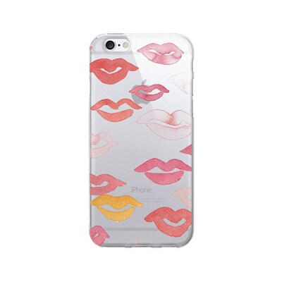 OTM  Prints Clear Phone Case, All Over Lips, iPhone 7/7S (OP-IP7V1CG-A-32)
