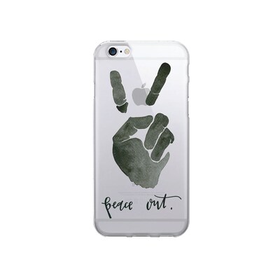 OTM  Prints Clear Phone Case, Peace Out, iPhone 7/7S (OP-IP7V1CG-A-40)