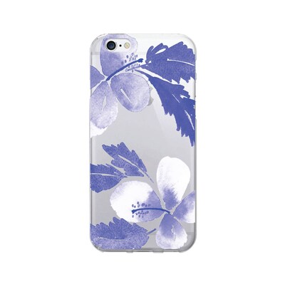 OTM  Prints Clear Phone Case, Hibiscus Blue, iPhone 7/7S (OP-IP7V1CG-A-48)