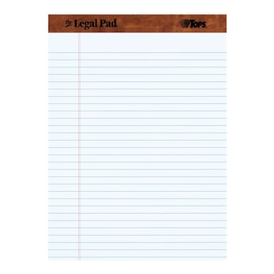 TOPS Legal Pad Notepads, 8.5" x 11.75", Wide, White, 50 Sheets/Pad, 12 Pads/Pack (TOP 7533)