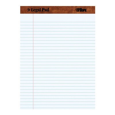 TOPS Legal Pad Notepads, 8.5" x 11.75", Wide, White, 50 Sheets/Pad, 12 Pads/Pack (TOP 7533)