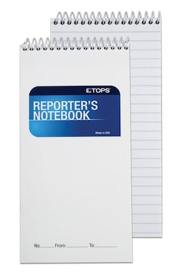 TOPS Reporter's Wirebound Notebook, 4" x 8", Gregg Ruling, 70 sheets, 12/Pack