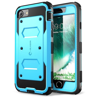 i-Blason Apple iPhone 7 Armorbox Series Fullbody Protection Case with Screen and Holster - Blue (752454312580)