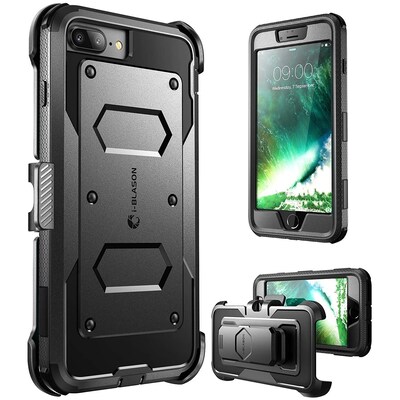 i-Blason Apple iPhone 7 Plus Armorbox Series Fullbody Protection Case with Screen and Holster - Black (752454313051)