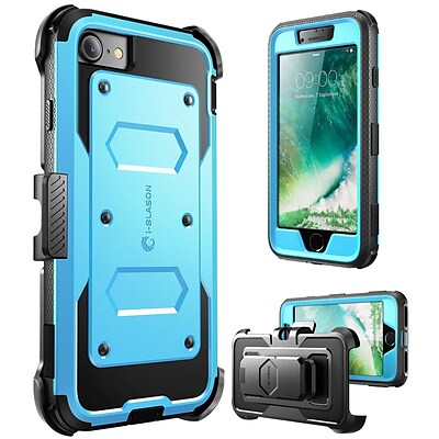 i-Blason Apple iPhone 7 Armorbox Series Fullbody Protection Case with Screen and Holster - Blue (752454312580)