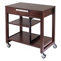 Winsome Composite Wood Computer Desk With Casters, Antique Walnut