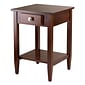 Winsome Richmond 25.98" x 17.95" x 18.68" Wood End Table Tapered Leg, Antique Walnut