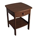 Winsome 22 x 18 x 18 Wood Curved End Table/Night Stand With One Drawer, Brown