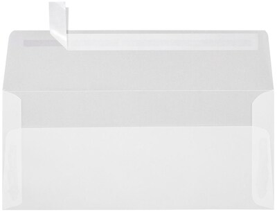 LUX Square Flap Self Seal #10 Business Envelope, 4 1/2 x 9 1/2, Clear Translucent, 1000/Box (4860-