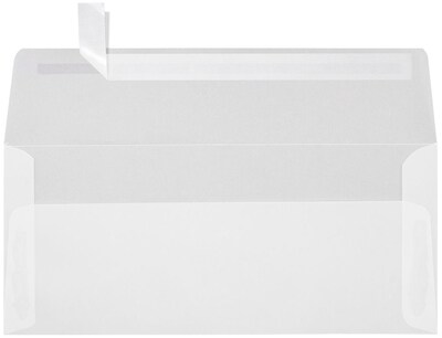 LUX Square Flap Self Seal #10 Business Envelope, 4 1/2" x 9 1/2", Clear Translucent, 1000/Box (4860-00-1000)