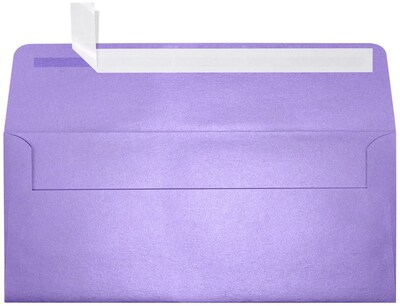 LUX 4 1/8 x 9 1/2 #10 80lbs. Square Flap Envelopes W/Glue Closure, Amethyst Metallic Purple