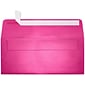 LUX 80lbs. 4 1/8" x 9 1/2" #10 Square Flap Envelopes W/Glue, Azalea Metallic Pink, 250/BX