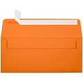 LUX 70lbs. 4 1/8 x 9 1/2 #10 Square Flap Envelopes W/Peel & Press, Mandarin Orange, 1000/BX