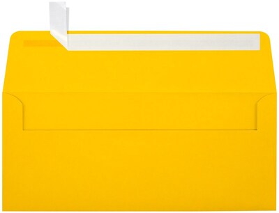 LUX Square Flap Self Seal #10 Invitation Envelope, 4 1/2" x 9 1/2", Yellow, 250/Box (EX4860-12-250)