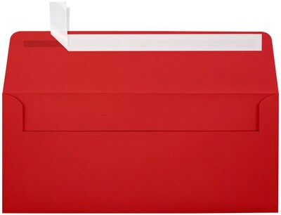 LUX Square Flap Self Seal #10 Invitation Envelope, 4 1/2" x 9 1/2", Ruby Red, 500/Box (EX4860-18-500)