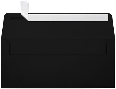 LUX 80lbs. 4 1/8 x 9 1/2 #10 Square Flap Envelopes, Midnight Black, 250/BX