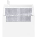 LUX A4 Foil Lined Invitation Envelopes (4 1/4 x 6 1/4) 50/Box, White w/Silver LUX Lining (FLWH4872-0