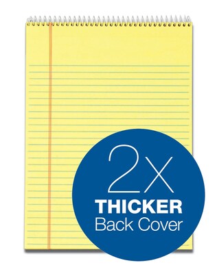 TOPS Docket Notepad, 8.5" x 11.75", Wide Ruled, Canary, 70 Sheets/Pad (63621)