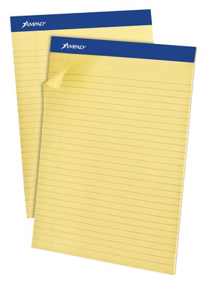 Ampad Evidence Notepad, 8.5 x 11.75, Wide Ruled, Canary, 50 Sheets/Pad, 12 Pads (20-270)