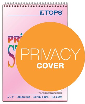 TOPS Prism Steno Pads, 6" x 9", Gregg, Pink, 80 Sheets/Pad, 4 Pads/Pack (TOP 80254)