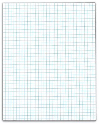 TOPS Graph Pad, 8.5" x 11", Graph, White, 50 Sheets/Pad (TOP 33041)