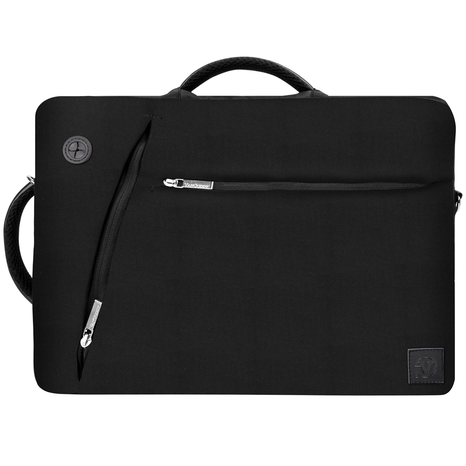 Vangoddy Laptop Messenger, Black Nylon (LAPLEA023)