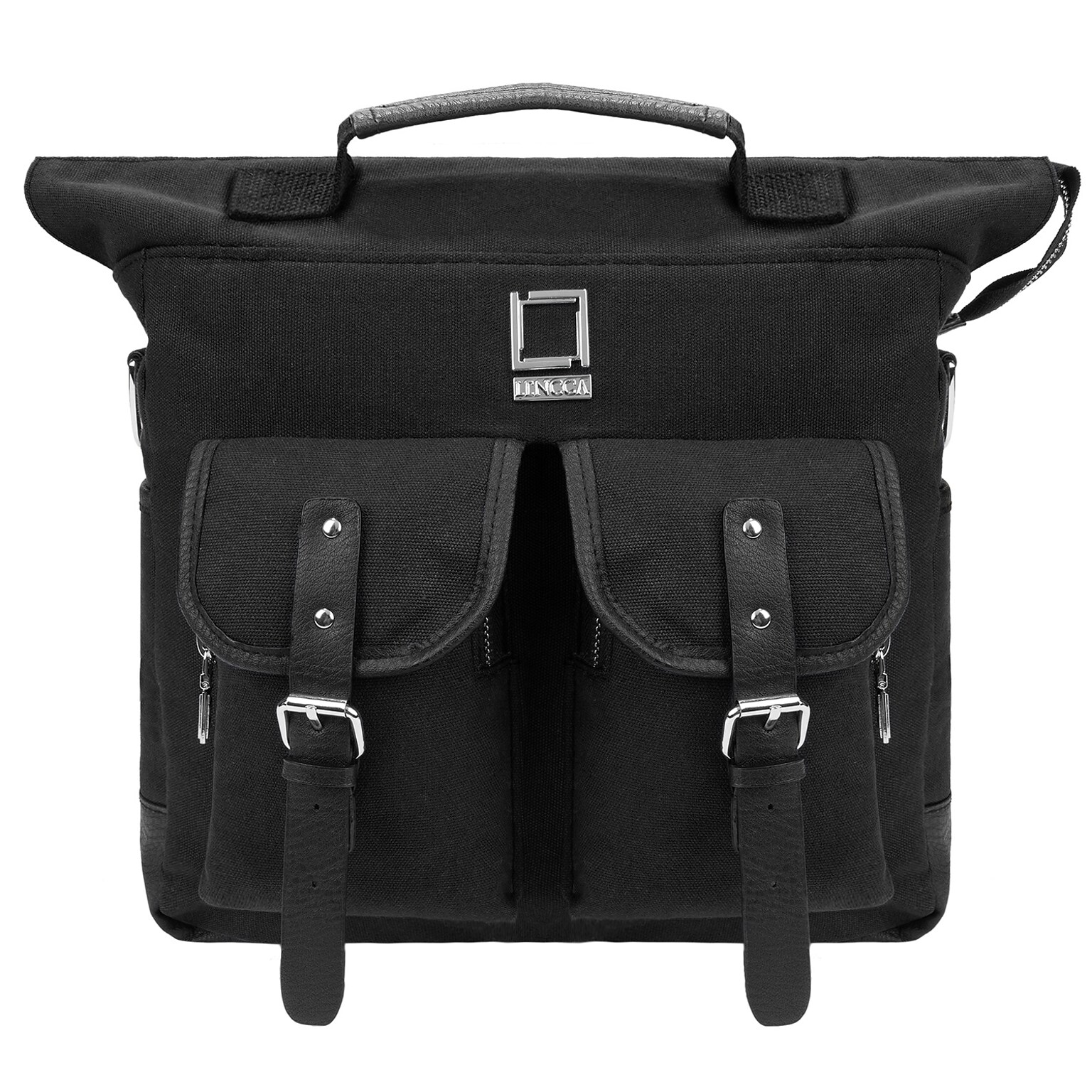 Lencca Mini Phlox Hybrid Backpack and Messenger Bag Black 11 inch (LENLEA050)