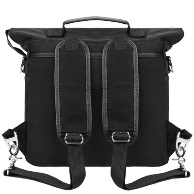 Lencca Mini Phlox Hybrid Backpack and Messenger Bag Black 11 inch (LENLEA050)