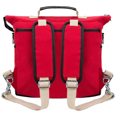 Lencca Mini Phlox Hybrid Backpack and Messenger Bag Red 11 Inch(LENLEA051)