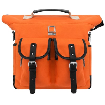 Lencca Mini Phlox Hybrid Backpack and Messenger Bag Orange 11 Inch (LENLEA053)