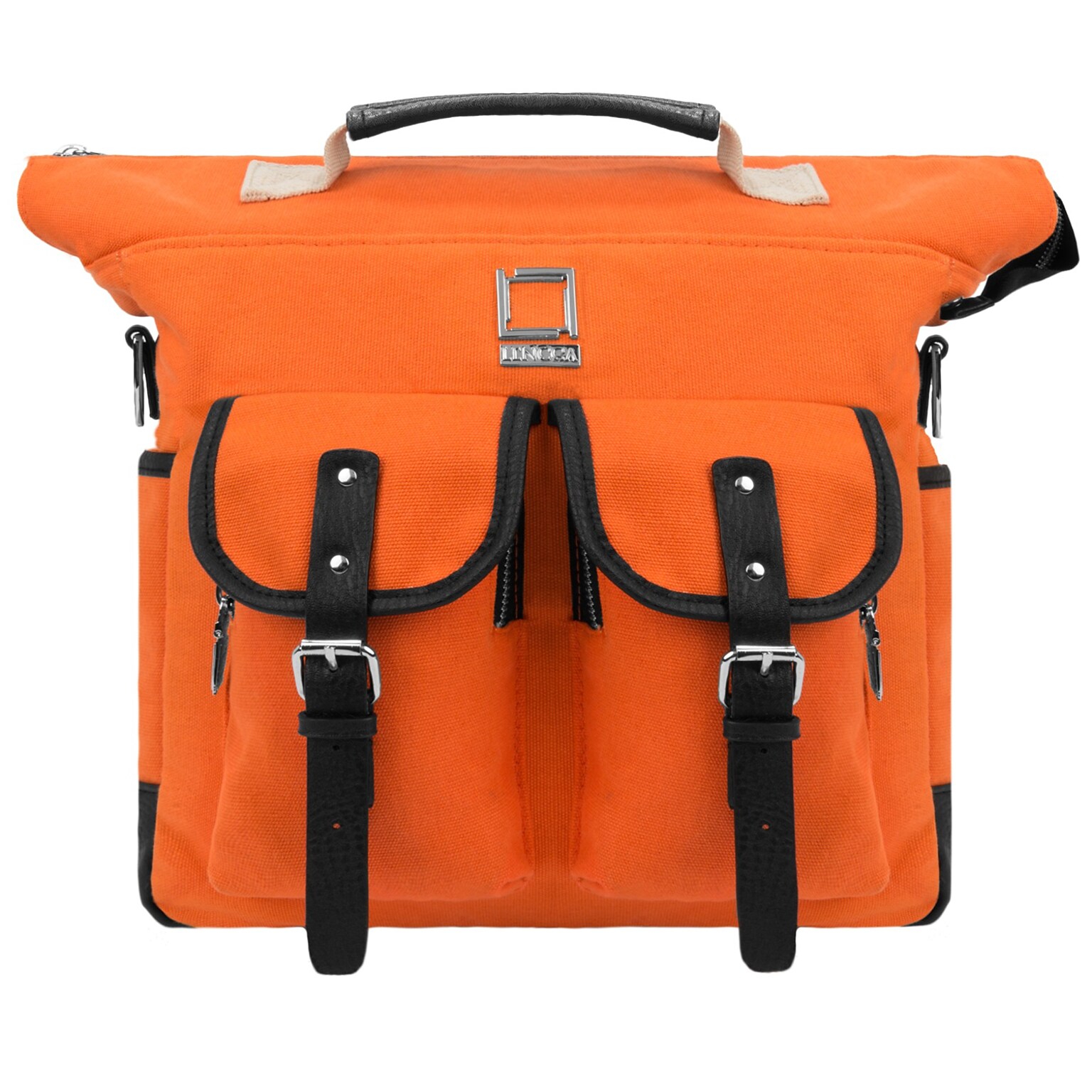 Lencca Mini Phlox Hybrid Backpack and Messenger Bag, Orange (LENLEA053)