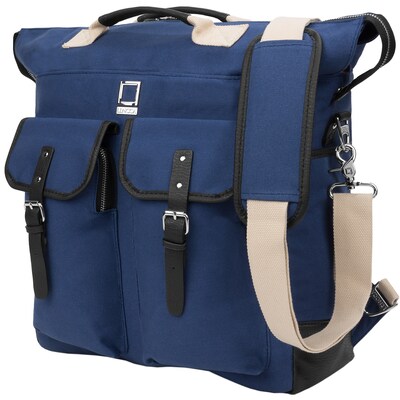 Lencca Phlox Hybrid Backpack and Messenger Bag Blue 15.4 Inch (LENLEA062)