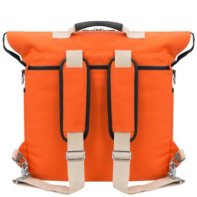 Lencca Phlox Hybrid Backpack and Messenger Bag Orange 15.4 Inch (LENLEA063)