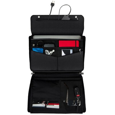 Lencca Axis 15.4" Canvas Laptop Bag, TSA Checkpoint Friendly, Black (LENLEA322)