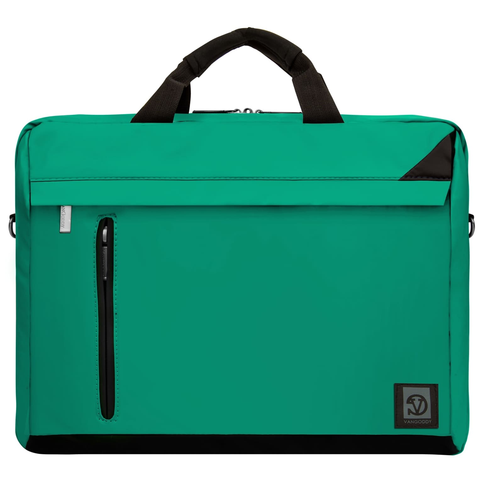 Vangoddy Adler Laptop Shoulder Bag, Jade Green/Black Trim (NBKLEA122