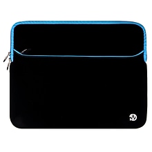 Vangoddy Neoprene Laptop Protector Sleeve Fits up to 15 Laptops (Black with Blue Trim)