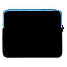 Vangoddy Neoprene Laptop Protector Sleeve Fits up to 15 Laptops (Black with Blue Trim)