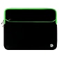 Vangoddy Neoprene Laptop Protector Sleeve Fits up to 15" Laptops (Black with Green Trim)
