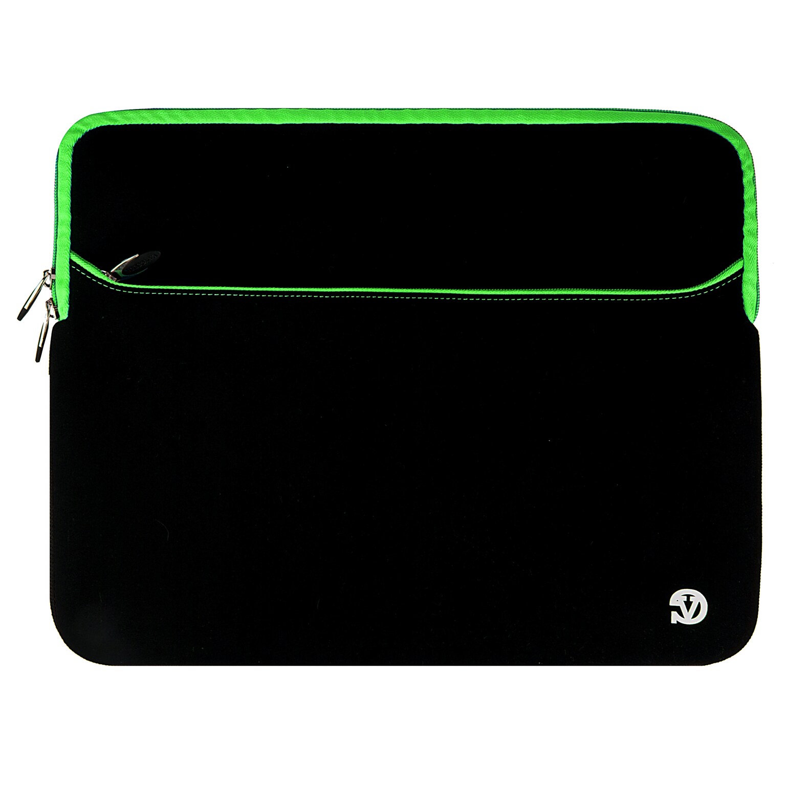 Vangoddy Neoprene Laptop Protector Sleeve Fits up to 15 Laptops (Black with Green Trim)